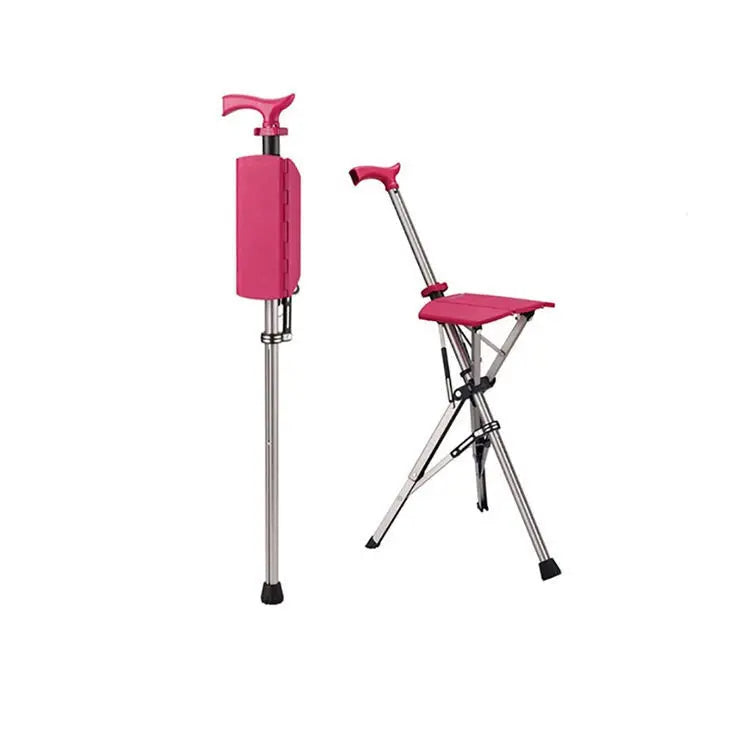 💥2-in-1 Folding Crutch Stool | Instant Seat Conversion |Non-Slip Base |Perfect Mobility Aid for Elderly| Best Gift for Seniors