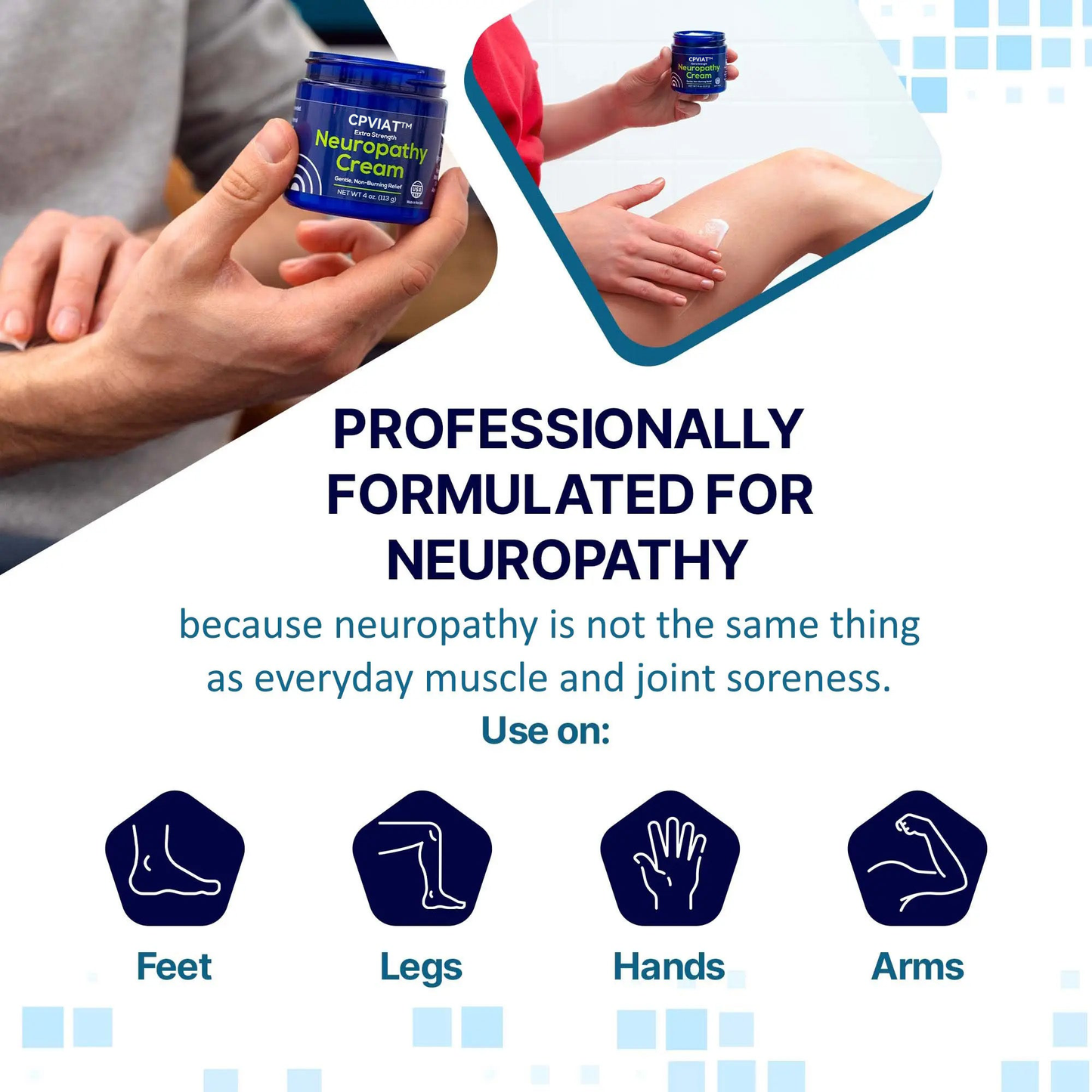 🔥Cpviat™ Neuropathy Cream - Soothing Cream for Feet, Legs, Hands, Etc. Aloe Shea Butter Gentle Clove Moisturizing Body Care Daily