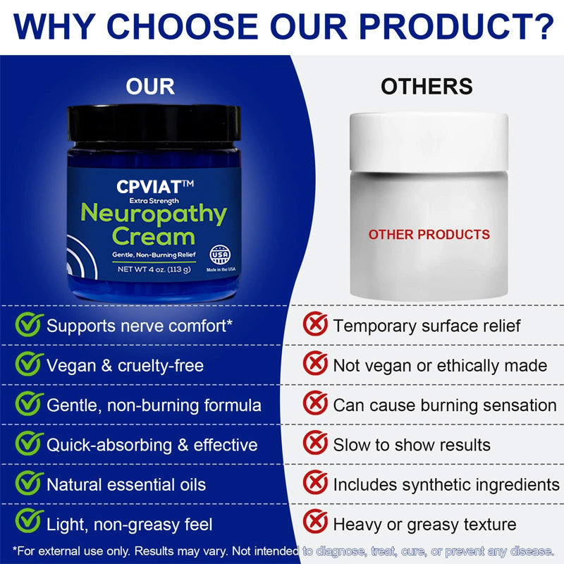 🔥Cpviat™ Neuropathy Cream - Soothing Cream for Feet, Legs, Hands, Etc. Aloe Shea Butter Gentle Clove Moisturizing Body Care Daily